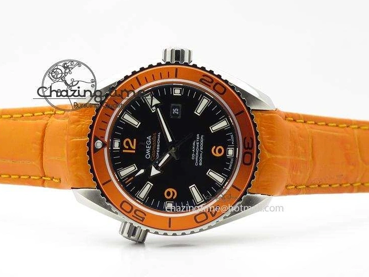 0214 Reliable Planet Ocean Professional SS V6F 37mm Ladies Orange Bezel On Orange Leather Strap A 8255